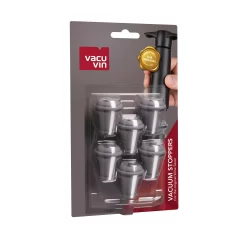 Vacu Vin Wijnstopper Vacuum Wine Stopper - Grijs - 6 Stuks -Westmark Winkel 0886360 Vacuum Wine Stoppers Grey 6 pcs Pack 1