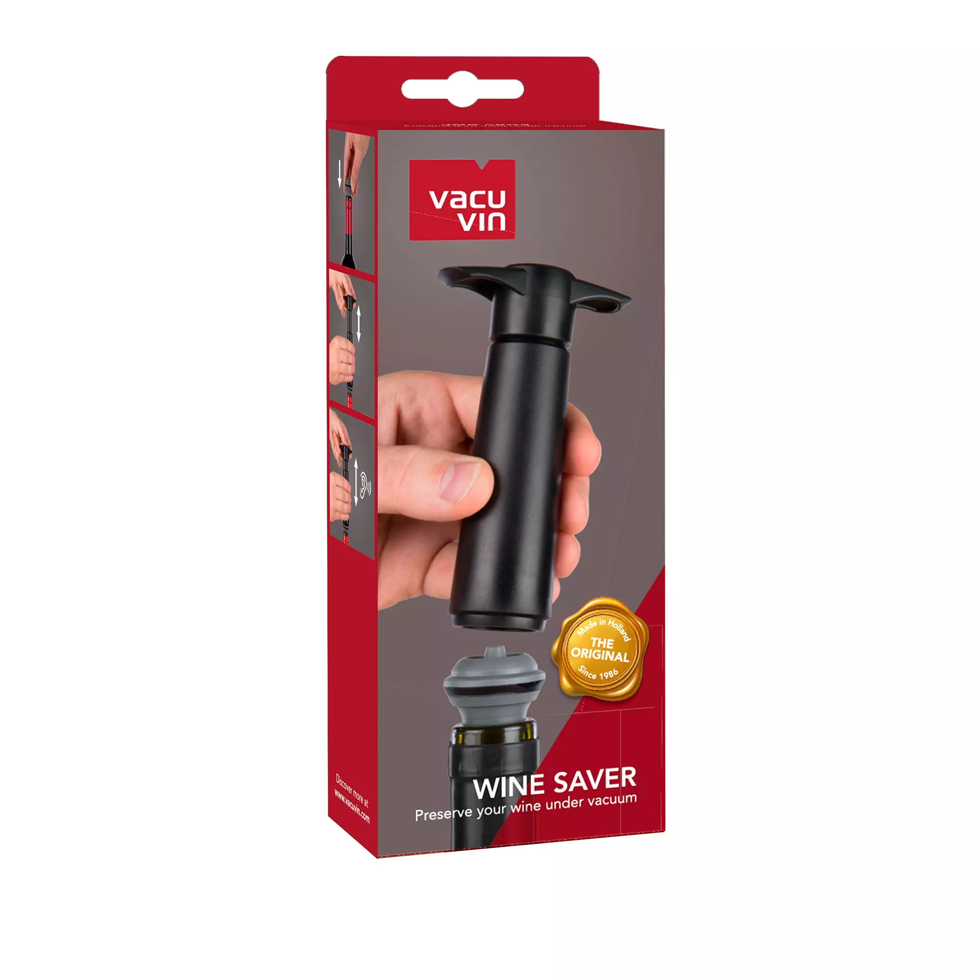 Vacu Vin Wijnpomp Met 2 Wijnstoppers - Wine Saver - Zwart 7 Vacu Vin Wijnpomp Met 2 Wijnstoppers - Wine Saver - Zwart - Afbeelding 5