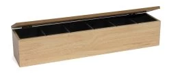 Sakura Tea Theedoos - Hout - 6-vaks - Met Fluweel - 43 X 9 Cm