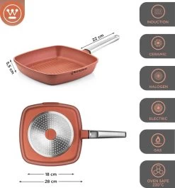 Westinghouse Pannenset Performance (Wokpan + Grillpan) ø 28 Cm - Rood - Inductie En Alle Andere Warmtebronnen -Westmark Winkel 1120x1200 3