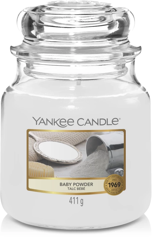 Yankee Candle Geurkaars Medium Baby Powder - 13 Cm / ø 11 Cm 3 Yankee Candle Geurkaars Medium Baby Powder - 13 Cm / ø 11 Cm