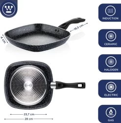 Westinghouse Pannenset Black Marble (Grillpan 28 Cm + Wokpan ø 30 Cm) - Inductie En Alle Andere Warmtebronnen -Westmark Winkel 1176x1200