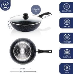 Westinghouse Pannenset Black Marble (Grillpan 28 Cm + Wokpan ø 30 Cm) - Inductie En Alle Andere Warmtebronnen -Westmark Winkel 1176x1200 1