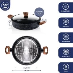 Westinghouse Pannenset Marble Wood (Wokpan ø 30 Cm + Braadpan + Hapjespan ø 28 Cm) - Inductie En Alle Andere Warmtebronnen 13 Westinghouse Pannenset Marble Wood (Wokpan ø 30 Cm + Braadpan + Hapjespan ø 28 Cm) - Inductie En Alle Andere Warmtebronnen -Westmark Winkel 1190x1200 1
