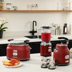 Westinghouse Retro Waterkoker + Broodrooster 2 Sleuven + Blender - Rood -Westmark Winkel 1200x1200 134