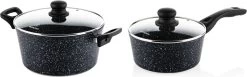 Westinghouse Pannenset Black Marble (Braadpan ø 24 Cm + Steelpan ø 18 Cm) - Inductie En Alle Andere Warmtebronnen