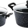 Westinghouse Kookpannenset Black Marble - ø 24 En 28 Cm - Inductie En Alle Andere Warmtebronnen