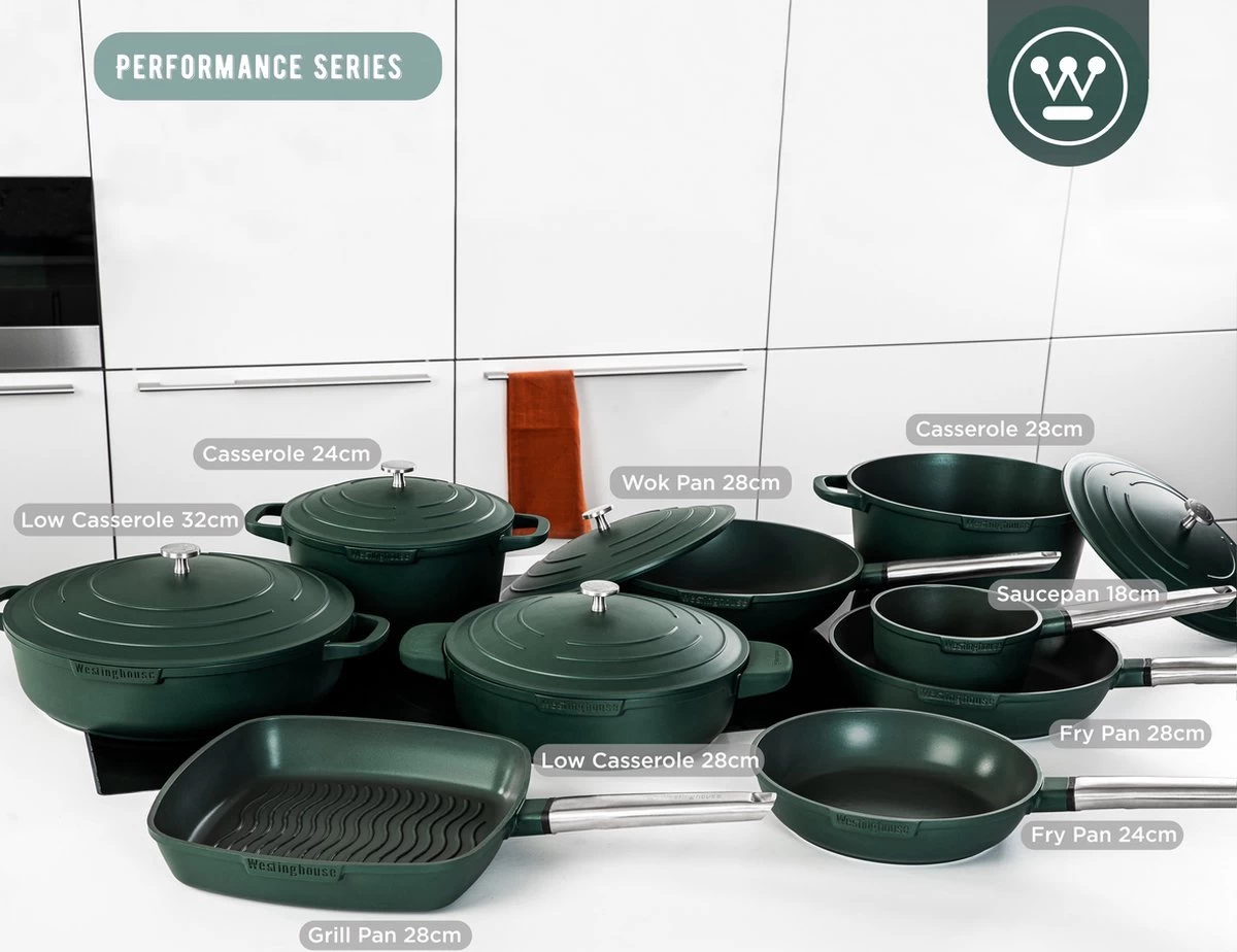 Westinghouse Koekenpannenset Performance - ø 24 En 28 Cm - Groen - Inductie En Alle Andere Warmtebronnen 9 Westinghouse Koekenpannenset Performance - ø 24 En 28 Cm - Groen - Inductie En Alle Andere Warmtebronnen - Afbeelding 7
