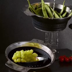 Rosle Vergiet - RVS / Siliconen - ø 24 Cm - Opvouwbaar -Westmark Winkel 16124 05 Seiher faltbar schwarz 24cm