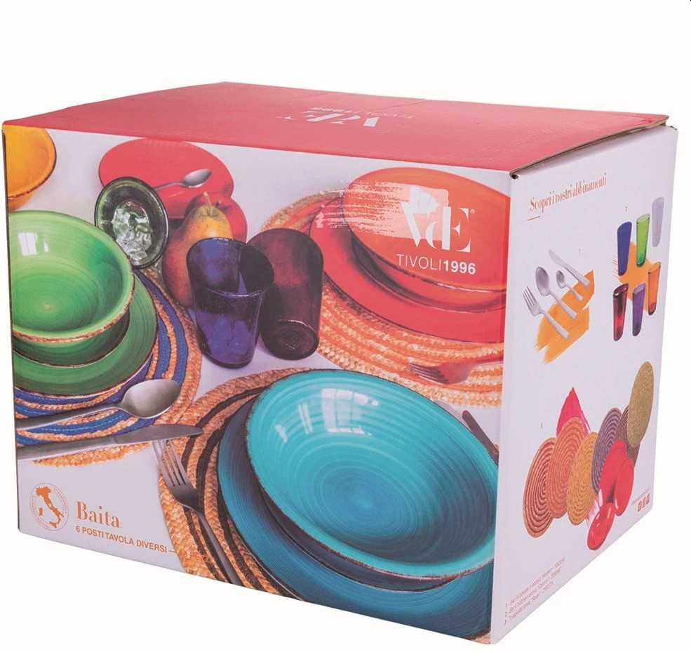 Villa D'Este Serviesset Baita - Colori Caldi - 18-delig / 6 Personen 9 Villa D'Este Serviesset Baita - Colori Caldi - 18-delig / 6 Personen - Afbeelding 7
