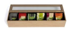 Sakura Tea Theedoos - Hout - 6-vaks - Met Fluweel - 43 X 9 Cm -Westmark Winkel 3 6 vaks lang 7