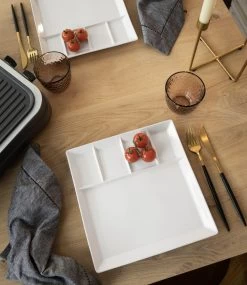 Fonduebord / Gourmetbord - 5 Vakken - Wit - 24 X 24 Cm 8 Fonduebord / Gourmetbord - 5 Vakken - Wit - 24 X 24 Cm -Westmark Winkel 3 gourmet bord 1