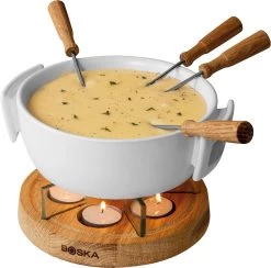 Boska Fondueset Twinkle - 4 Personen - Wit/bruin