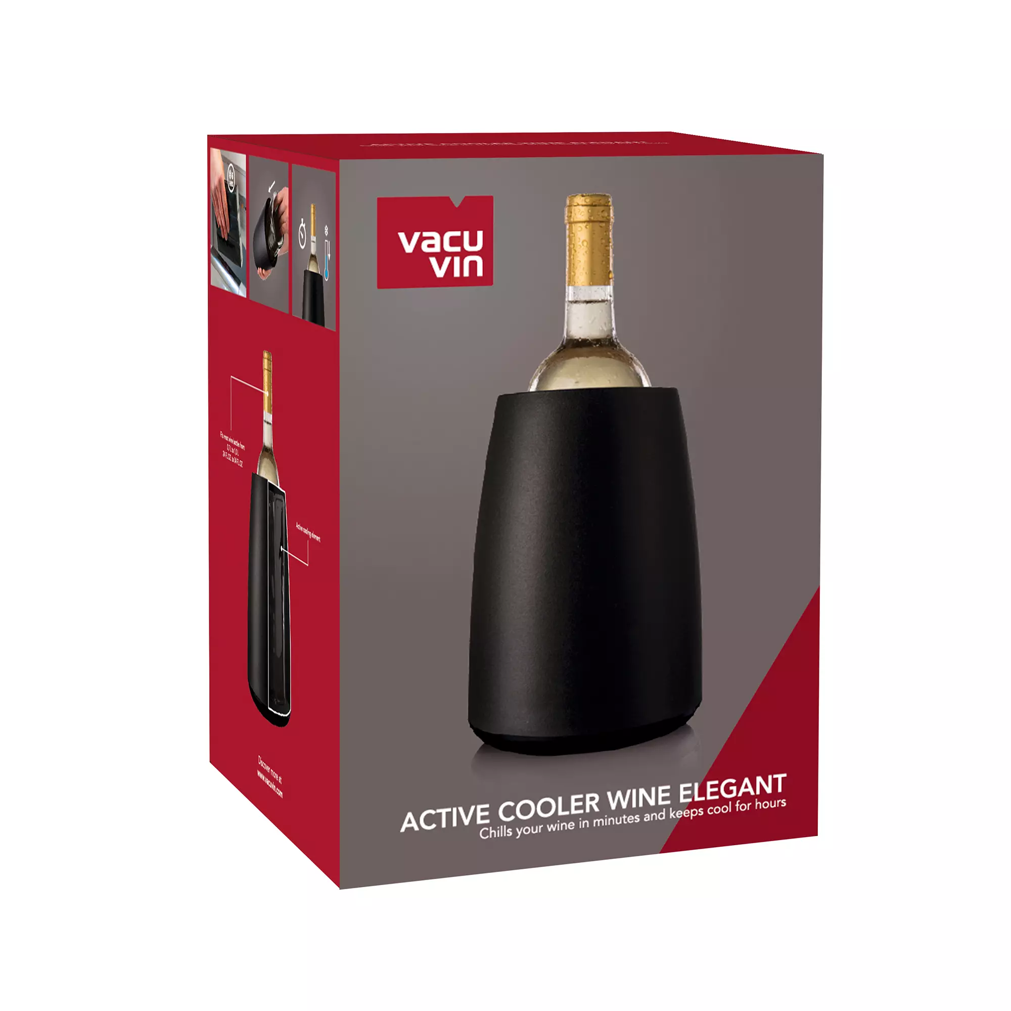 Vacu Vin Wijnkoeler Active Cooler Elegant - Box - Zwart 7 Vacu Vin Wijnkoeler Active Cooler Elegant - Box - Zwart - Afbeelding 5