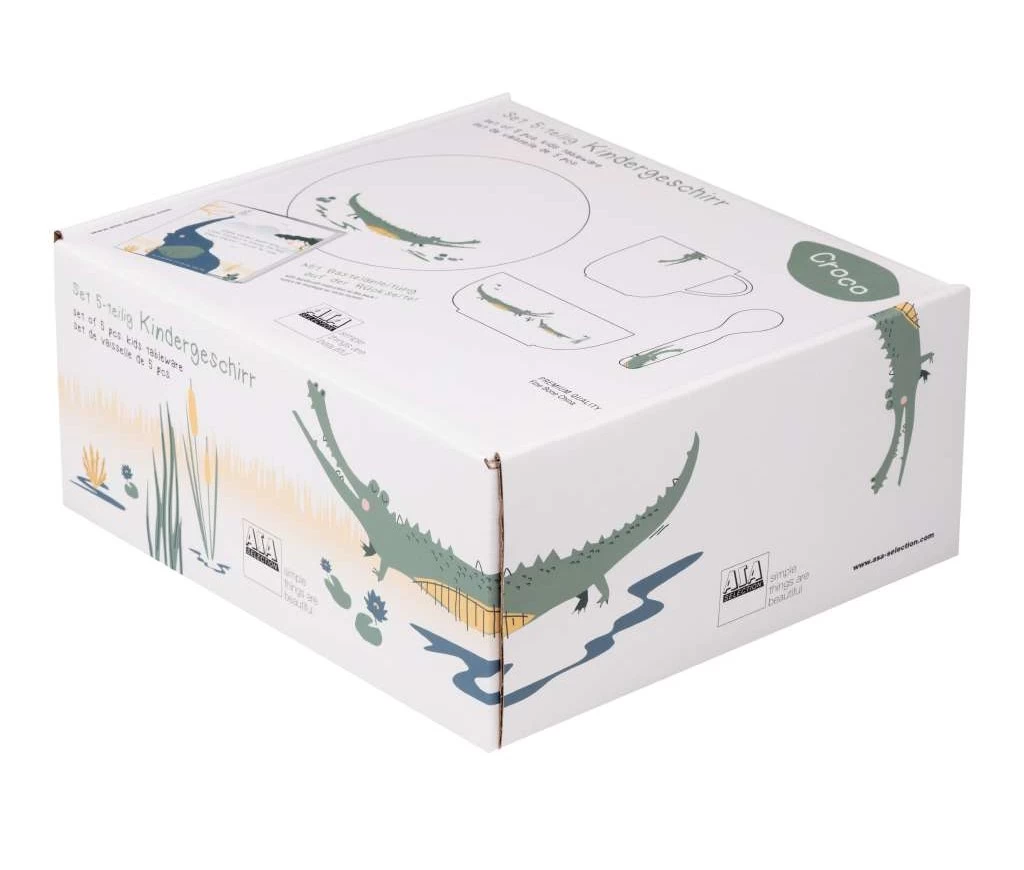 ASA Selection Kinderservies Kids Croco Krokodil 5-delig 4 ASA Selection Kinderservies Kids Croco Krokodil 5-delig - Afbeelding 2