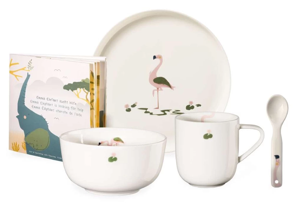 ASA Selection Kinderservies Kids Fiona Flamingo 5-delig 3 ASA Selection Kinderservies Kids Fiona Flamingo 5-delig