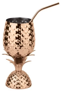 Paderno Cocktailbeker Met Rietje BAR Ananas Koper 500 Ml -Westmark Winkel 44945C05 amb01
