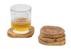 Jay Hill Onderzetters Tunea - Olijfhout - ø 10 Cm - 4 Stuks -Westmark Winkel 6199103904552