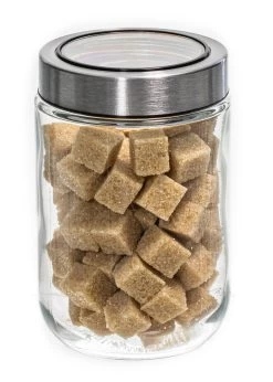 Sareva Voorraadpot - Glas / RVS Deksel - ø 9 Cm / 600 Ml