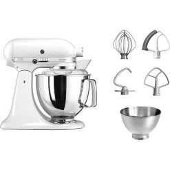 KitchenAid Keukenmachine Artisan - Kantelbare Kop - Wit - 4.8 Liter - 5KSM175PSEWH -Westmark Winkel 8597015010305B15D