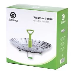 Sareva Stoommandje - RVS - Verstelbaar Van ø 17 - 27 Cm -Westmark Winkel 8720364454647 verpakking