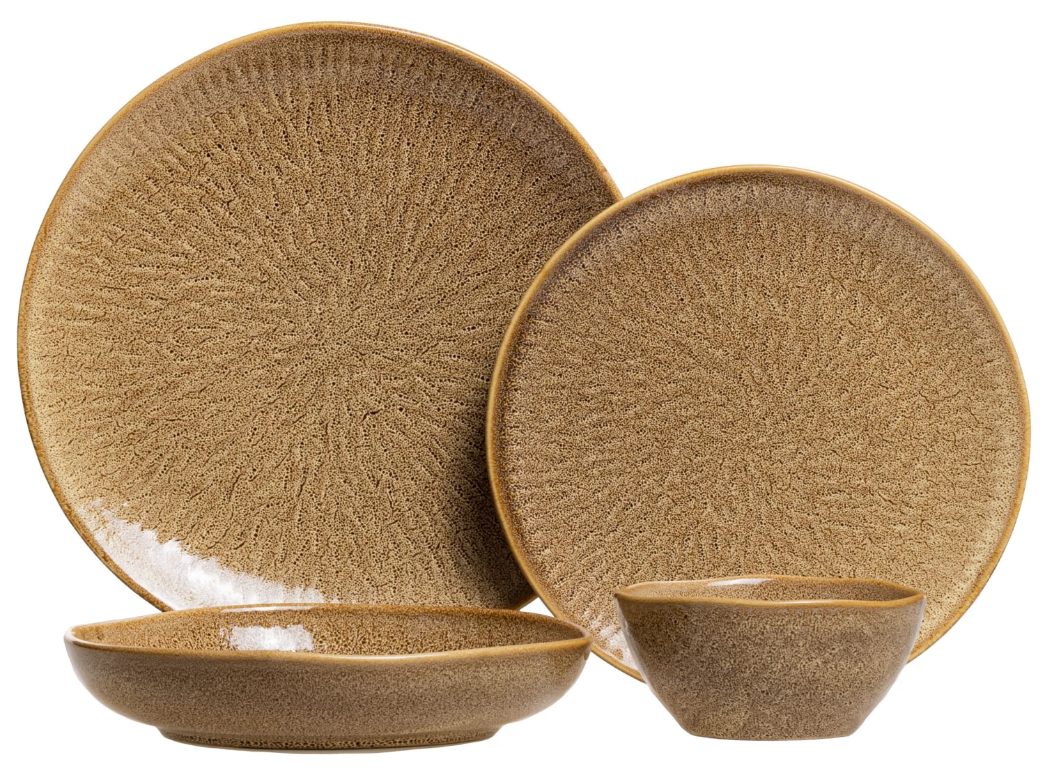 Jay Hill Serviesset Alderney - 4-delig - Bruin/Geel 3 Jay Hill Serviesset Alderney - 4-delig - Bruin/Geel