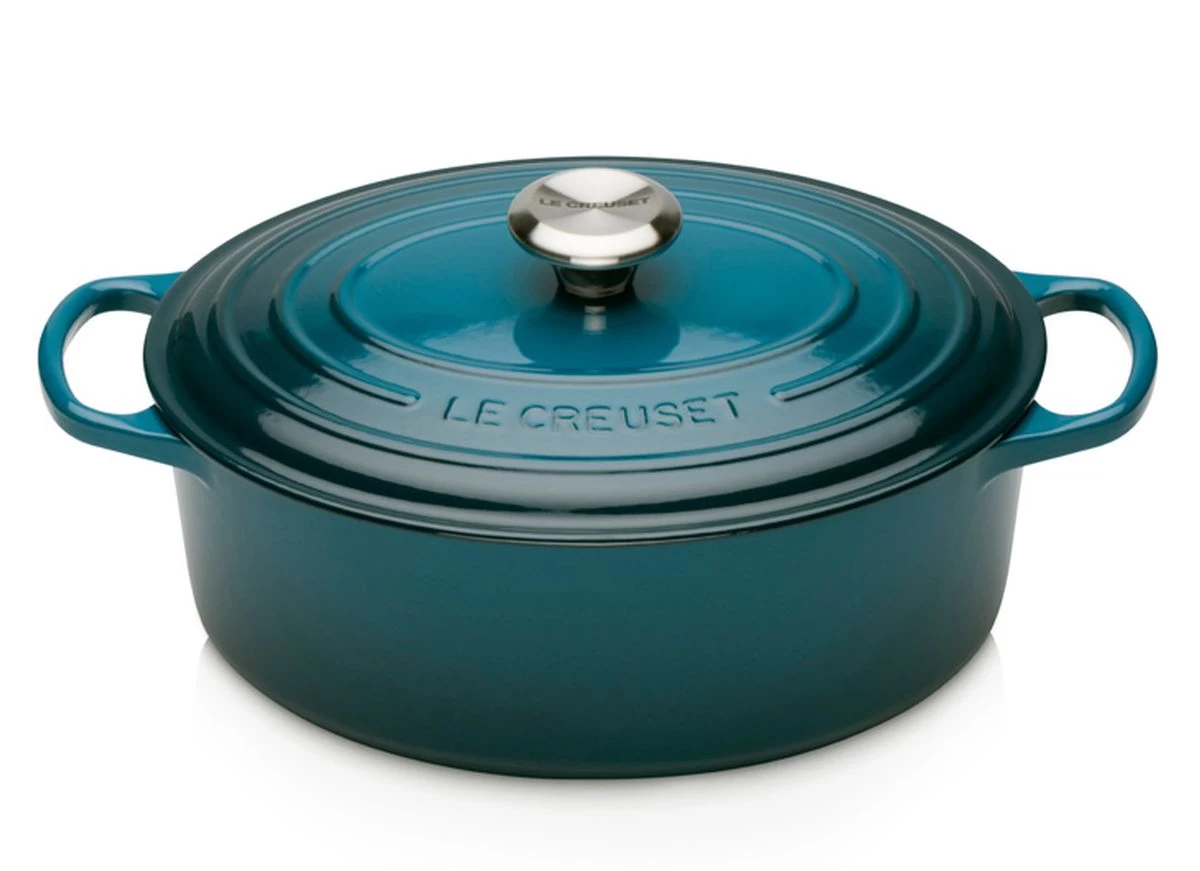 Le Creuset Braadpan Signature - Ovaal - Deap Teal - ø 29 Cm / 4.7 Liter 3 Le Creuset Braadpan Signature - Ovaal - Deap Teal - ø 29 Cm / 4.7 Liter