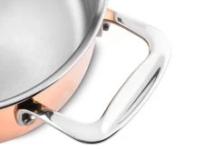 DUCQ Pannenset (Kookpan ø 18 / 20 / 20 Cm + Steelpan ø 16 Cm) + Deksels - Koper - 4 Delige Set 25 DUCQ Pannenset (Kookpan ø 18 / 20 / 20 Cm + Steelpan ø 16 Cm) + Deksels - Koper - 4 Delige Set -Westmark Winkel DUCQ handle 1 3