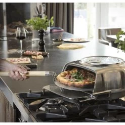 Fernus & Friends Pizza Oven - Voor Fornuis - Pure Polished Aluminium - Voor ø 26 Cm Pizza's -Westmark Winkel Fernus Pizza Zilver
