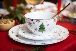 Studio Tavola Kerstservies - Porselein - Rood - 18-delig / 6 Personen -Westmark Winkel HIT Kerstservies sfeer rood 3