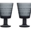 Iittala Glazen Kastehelmi - Donkergrijs - 260 Ml - 2 Stuks -Westmark Winkel Kastehelmi universal glass 26cl dark grey 2pcs 2 1
