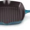 Le Creuset Grillpan Signature - Deap Teal - 26 X 26 Cm - Geëmailleerde Anti-aanbaklaag -Westmark Winkel LC 20190927 HL PS FS 20183266420422 002