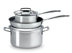 Le Creuset 3- Delige Pannenset 3-ply - RVS - Inductie - Koekenpan, Kookpan & Steelpan - Inclusief 2 Deksels -Westmark Winkel LC 20210610 ZS PS FS 53808000010050 005 1