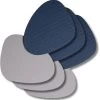 Jay Hill Onderzetters - Vegan Leer - Grijs / Blauw - Organic - Dubbelzijdig - 13 X 11 Cm - 6 Stuks -Westmark Winkel Ontwerp zonder titel