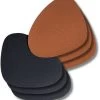 Jay Hill Onderzetters - Vegan Leer - Zwart / Cognac - Organic - Dubbelzijdig - 13 X 11 Cm - 6 Stuks -Westmark Winkel Ontwerp zonder titel 10 2