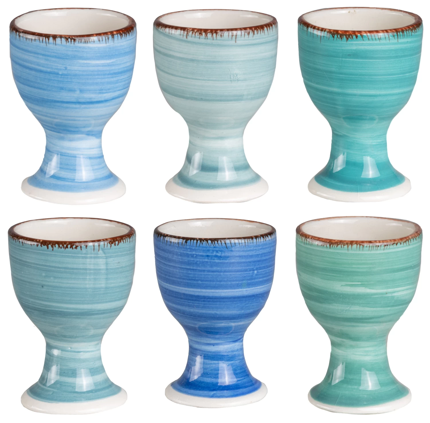 Studio Tavola Eierdopjes Ocean Blue - 6 Stuks 3 Studio Tavola Eierdopjes Ocean Blue - 6 Stuks
