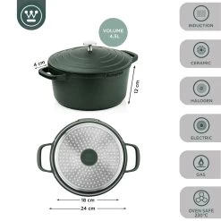 Westinghouse Braadpan Performance - Gracious Green - ø 24 Cm / 4.5 Liter 15 Westinghouse Braadpan Performance - Gracious Green - ø 24 Cm / 4.5 Liter -Westmark Winkel WCCC0095024SG 3