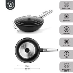 Westinghouse Wokpan Performance - Blissful Black - ø 28 Cm - Standaard Anti-aanbaklaag 17 Westinghouse Wokpan Performance - Blissful Black - ø 28 Cm - Standaard Anti-aanbaklaag -Westmark Winkel WCCW0095028BK 3