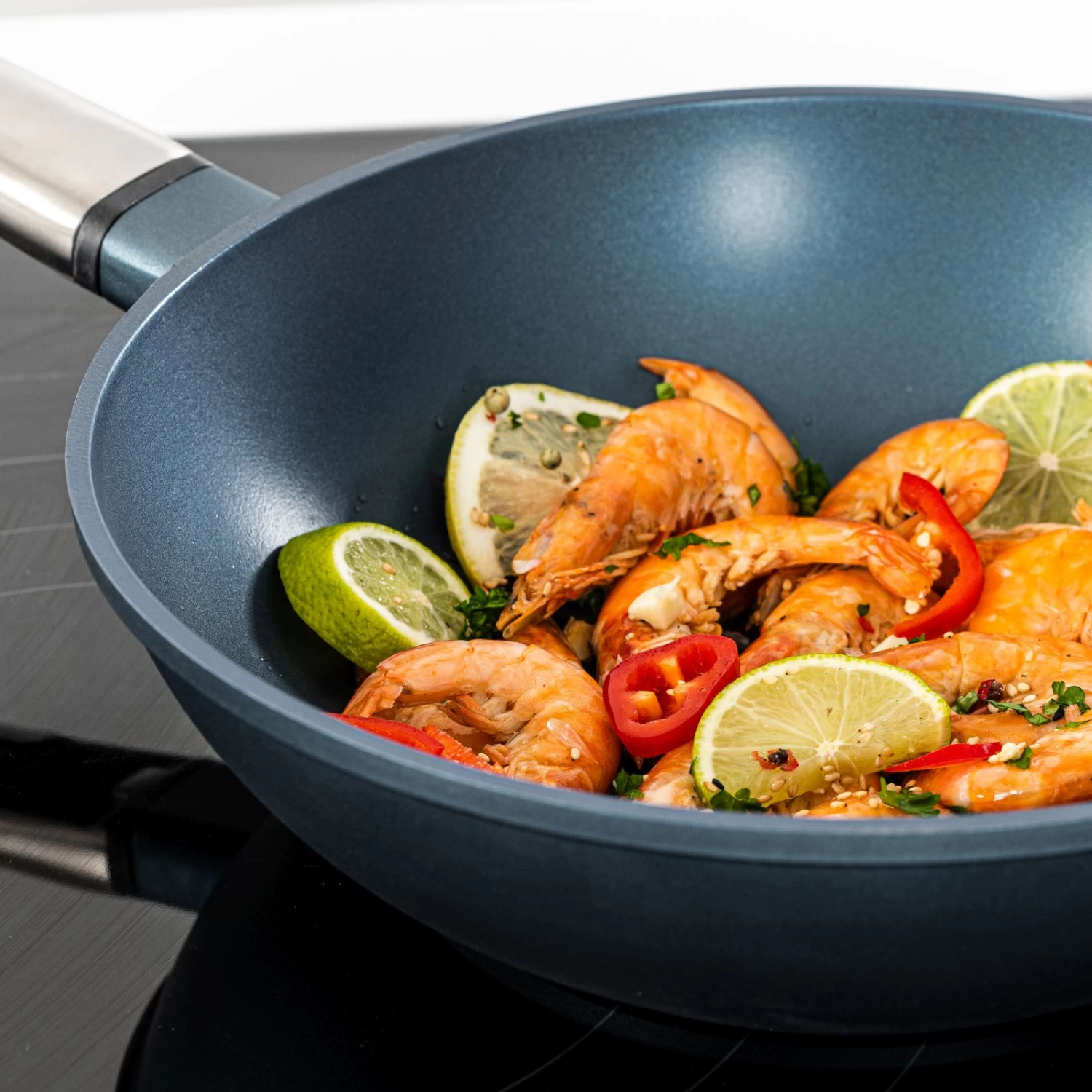 Westinghouse Wokpan Performance - Bravery Blue - ø 28 Cm - Standaard Anti-aanbaklaag 7 Westinghouse Wokpan Performance - Bravery Blue - ø 28 Cm - Standaard Anti-aanbaklaag - Afbeelding 5