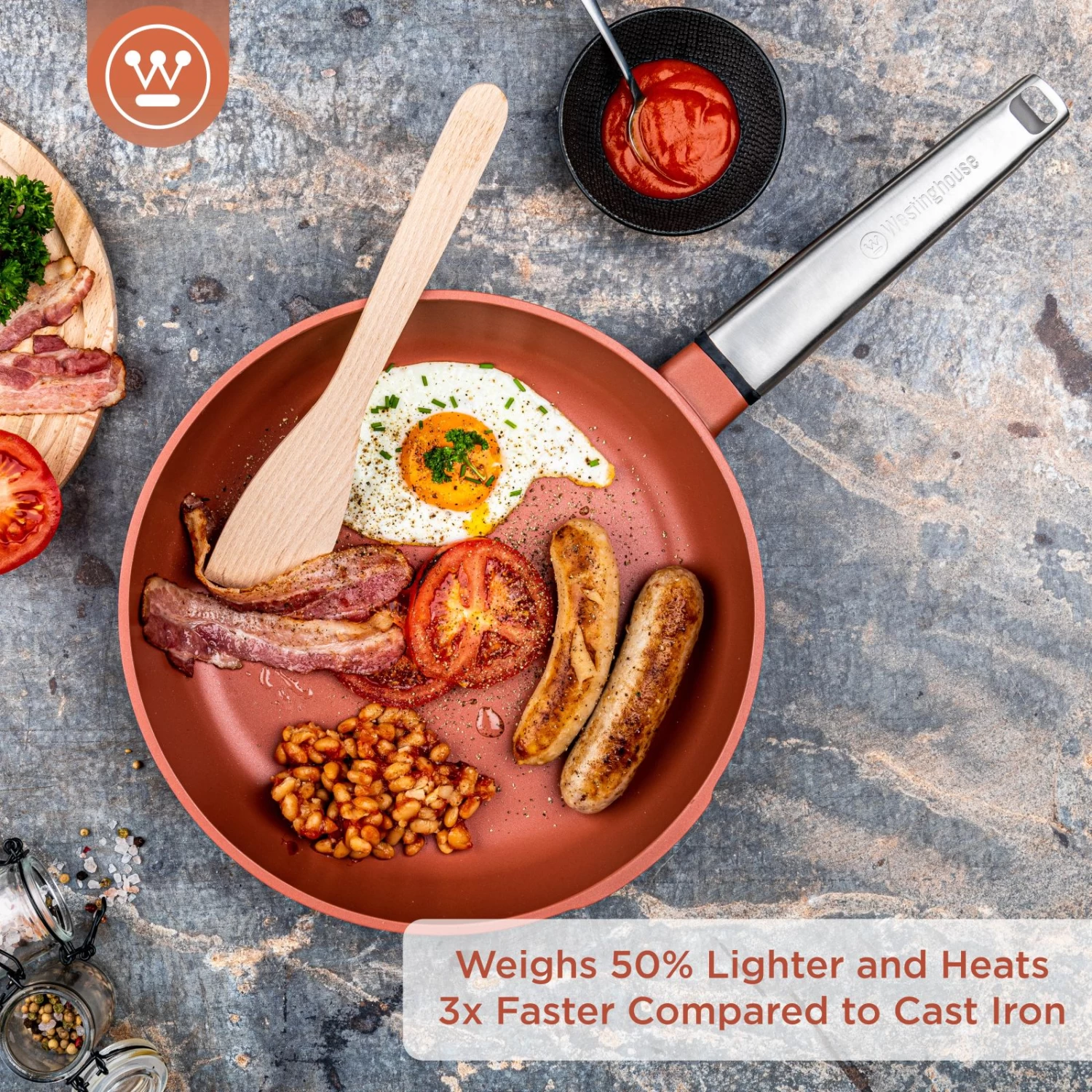 Westinghouse Koekenpan Performance - Rebel Red - ø 28 Cm - Standaard Anti-aanbaklaag 7 Westinghouse Koekenpan Performance - Rebel Red - ø 28 Cm - Standaard Anti-aanbaklaag - Afbeelding 5