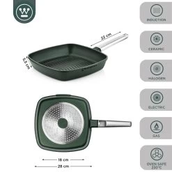 Westinghouse Grillpan Performance - Gracious Green - 28 X 28 Cm - Standaard Anti-aanbaklaag -Westmark Winkel WCFP0095G28SG 3