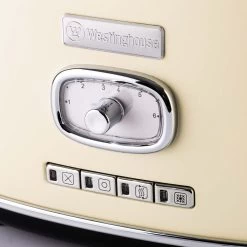 Westinghouse Broodrooster Retro Collections - 2 Sleuven - Vanilla White - WKTTB857WH -Westmark Winkel WKTTB857WH Retro 2 Slice Toaster 2