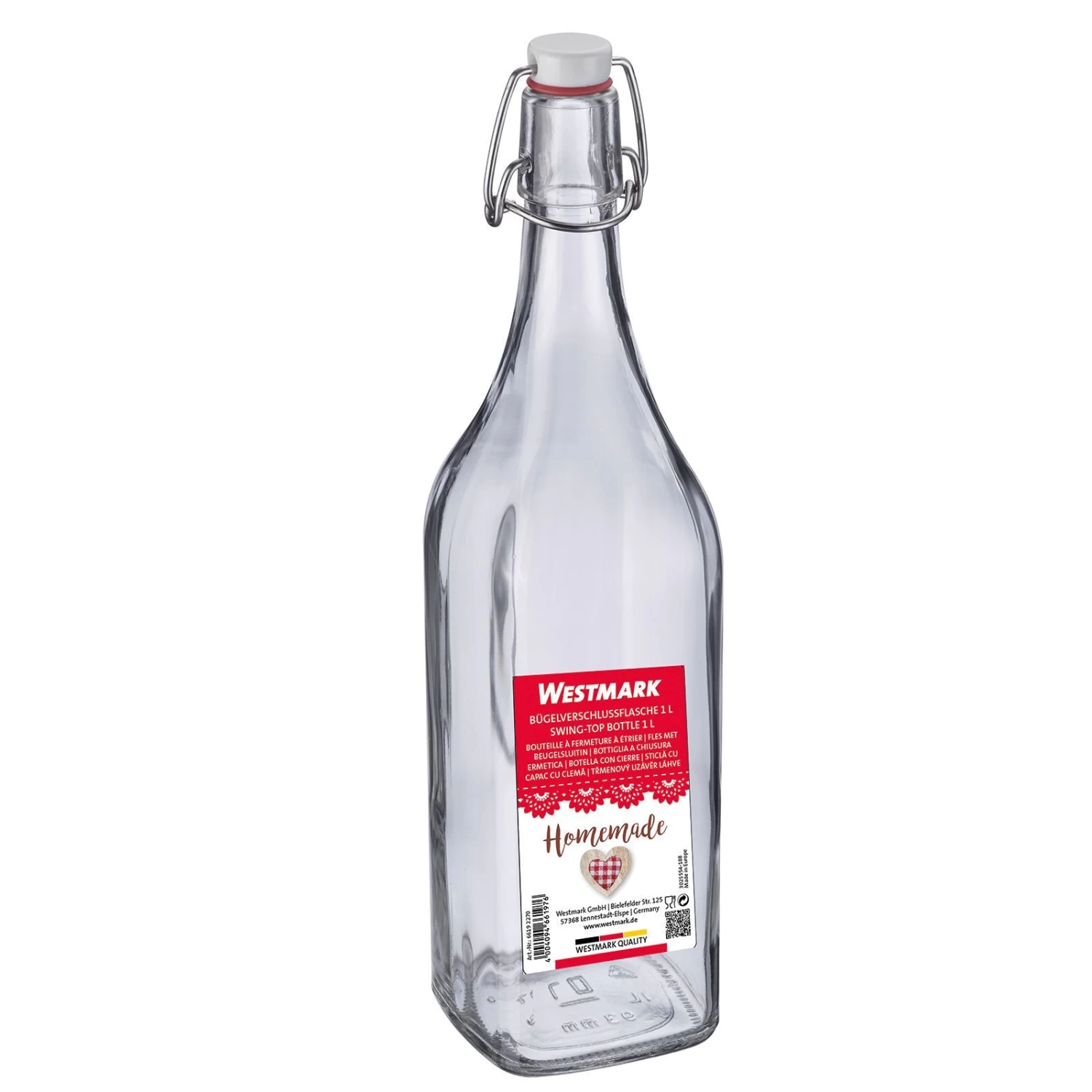 Westmark Beugelfles / Weckfles Vierkant - 1 Liter 7 Westmark Beugelfles / Weckfles Vierkant - 1 Liter - Afbeelding 5