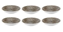 Studio Tavola Diepe Borden Leopard ø 21 Cm - 6 Stuks