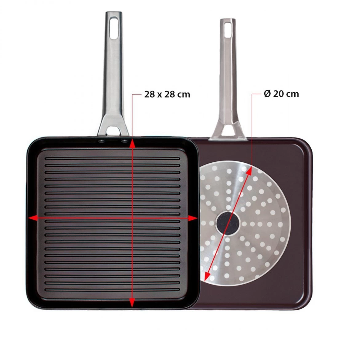 Valira Grillpan Aire Ceramic - 28 X 28 Cm - Keramische Anti-aanbaklaag 4 Valira Grillpan Aire Ceramic - 28 X 28 Cm - Keramische Anti-aanbaklaag - Afbeelding 2
