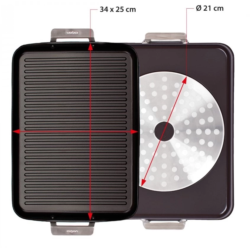 Valira Grillpan Aire Met Handgrepen - 34 X 25 Cm - Standaard Anti-aanbaklaag 6 Valira Grillpan Aire Met Handgrepen - 34 X 25 Cm - Standaard Anti-aanbaklaag - Afbeelding 4