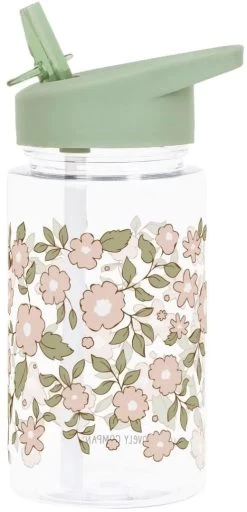 A Little Lovely Company Drinkfles / Waterfles - Groene Bloesems -Westmark Winkel dbblsa45 lr 1 drink bottle blossoms sage