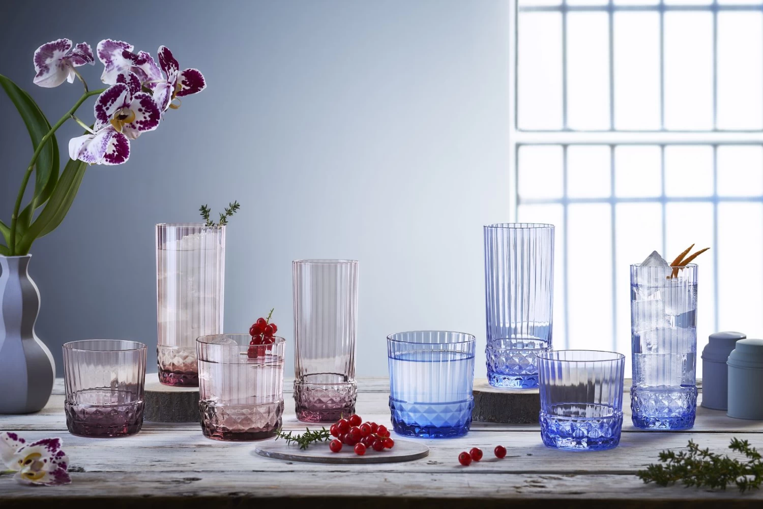 Bormioli Rocco Longdrinkglazen America 20's - Lilac Rose - 490 Ml - 6 Stuks 4 Bormioli Rocco Longdrinkglazen America 20's - Lilac Rose - 490 Ml - 6 Stuks - Afbeelding 2