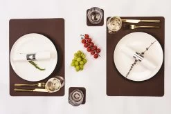 Jay Hill Placemats - Vegan Leer - Bruin / Zand - Dubbelzijdig - 46 X 33 Cm - 6 Stuks -Westmark Winkel jay hill placemat 15 1