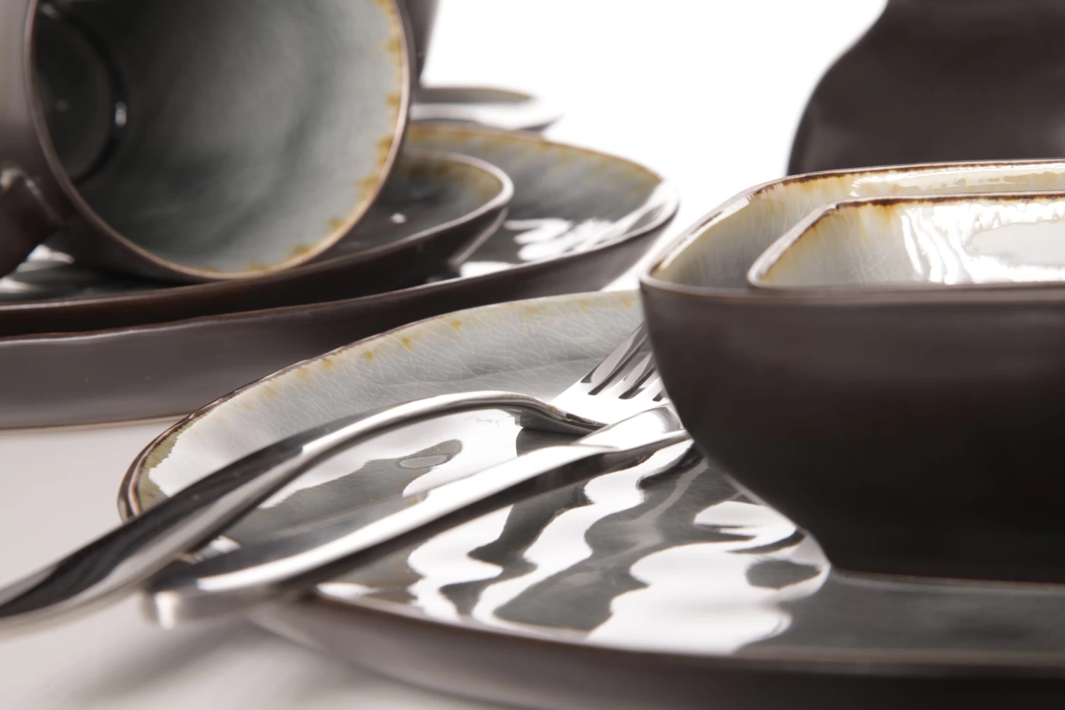 Cosy & Trendy Ontbijtbord Laguna Blue Grey 20 X 16 Cm 4 Cosy & Trendy Ontbijtbord Laguna Blue Grey 20 X 16 Cm - Afbeelding 2